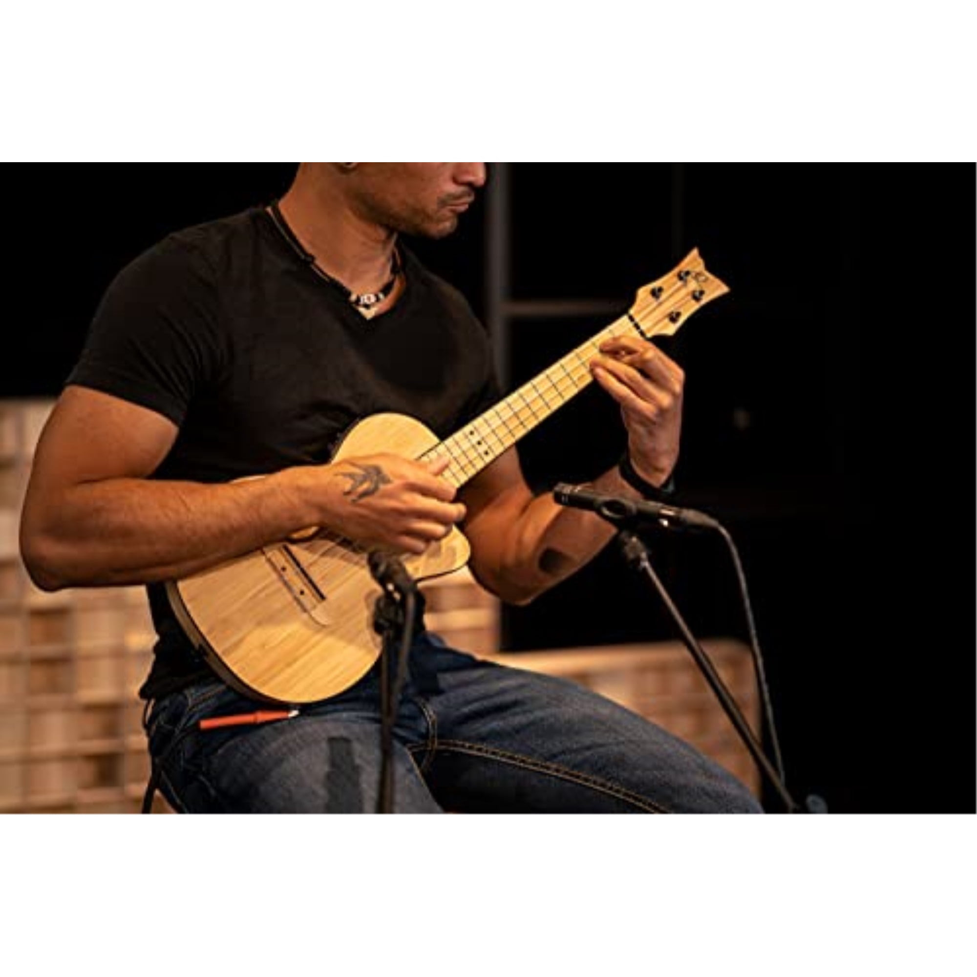 Bamboo Series All Solid Tenor Acoustic-Electric Ukulele with Bag