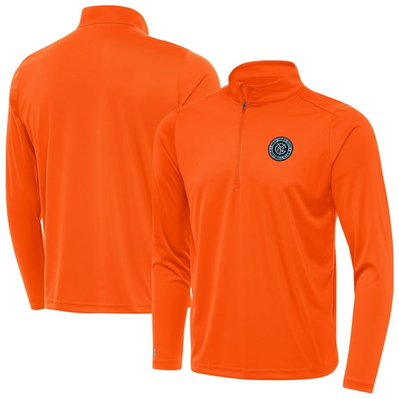 Men's-Antigua  Orange New York City FC Tribute Quarter-Zip Top