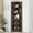 Espresso, variant on Merluxy Curved Corner Storage Cabinet, 65" Bookcase with Doors & Shelves, Living Room, Espresso
