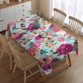 thumbnail image 2 of Pioneer Flower Floral Print Pattern Rectangle Tablecloth 60"x84",Waterproof Polyester Rectangle Table Cloth, Wipeable Spillproof Polyester Tablecloth for Dining, Camping, Indoor and Outdoor, 2 of 5