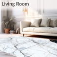 thumbnail image 2 of ODIKA 6'x9' Machine Washable Non-Slip Area Rug, Sleek Marble with Non Slip Backing and Pile High Traffic Rug, White, 84868, 2 of 7