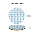 thumbnail image 5 of Xecao Blue and White Squares for MDF Cork Coaster 4 Pcs,Drink Coasters,Suit for House Warming Gifts New Home ,Coffee Table Decor-Round Shape, 5 of 7