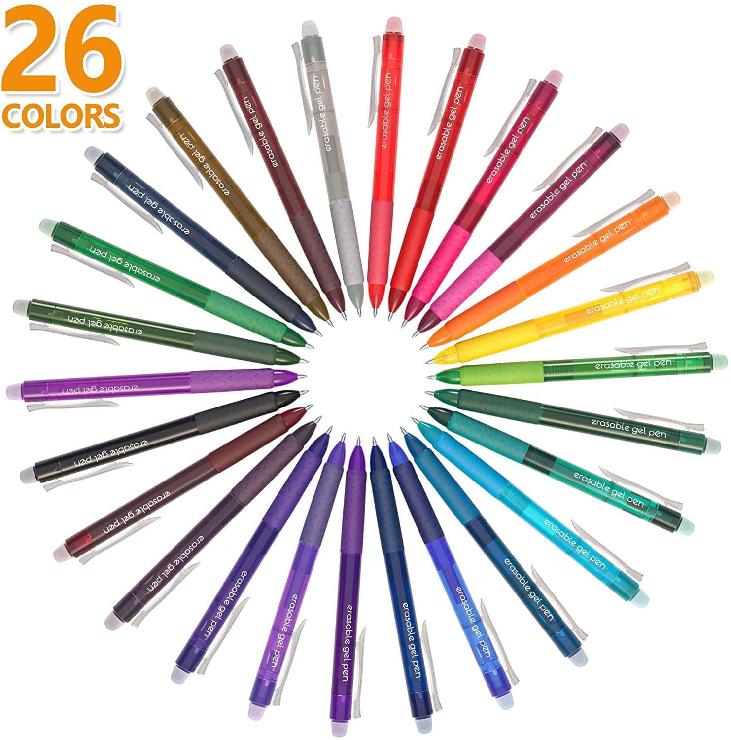Erasable Gel Pens, 26 Colors Lineon Retractable Erasable Pens