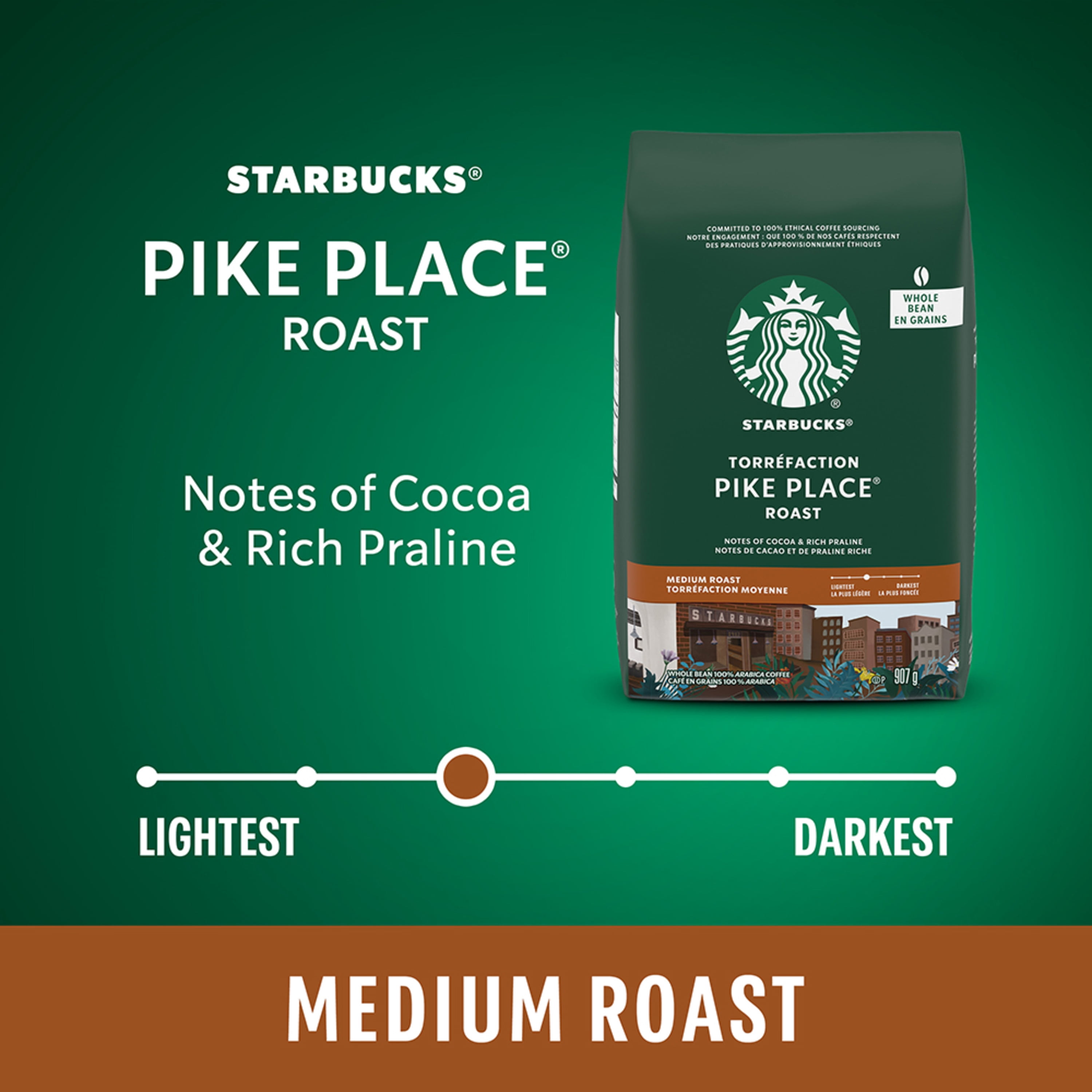 STARBUCKS Pike Place Roast Coffee Whole Bean