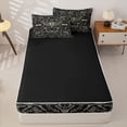 thumbnail image 4 of Homewish Skull Months Dragonflies Zipper Twin Comforter Sets with Fitted Sheet and 2 Pillowcases,Grunge Damask Zipper Bedding Set,Halloween Bed Set,Black Reversible,4pcs, 4 of 8