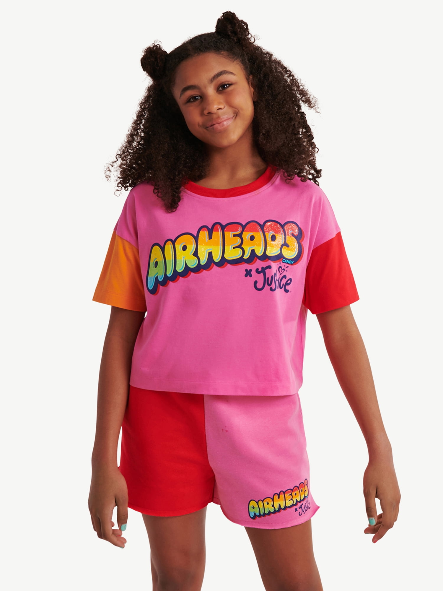 Justice Girl's x Airheads Colorblock Blast Cropped TShirt , Sizes XS