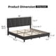 thumbnail image 3 of Yeshouse Marco de cama con cabecera ajustable, moderno marco de cama doble tapizado en lino con plataforma y soporte de listones de madera, no necesita somier, 3 of 8