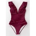thumbnail image 5 of Women's One Piece Swimsuit Ruffled Lace Up Beach Swimwear Tummy Control Bathing Suit Swimming Costume, 5 of 5
