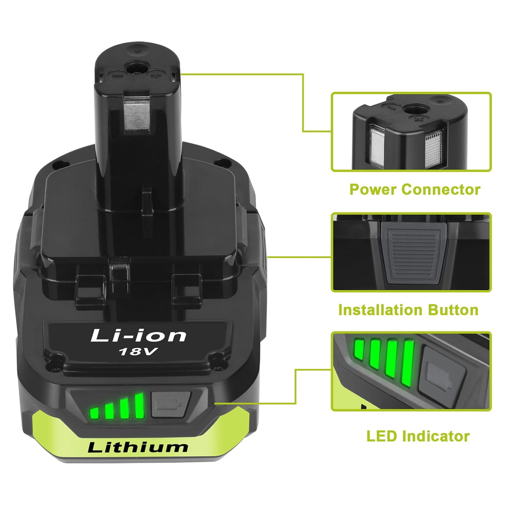 2Packs P103 18V 3.5Ah Battery Compatible with Ryobi 18V ONE+ Battery P102 P103 P104 P105 P107 P108 P109 P122 Cordless Tool
