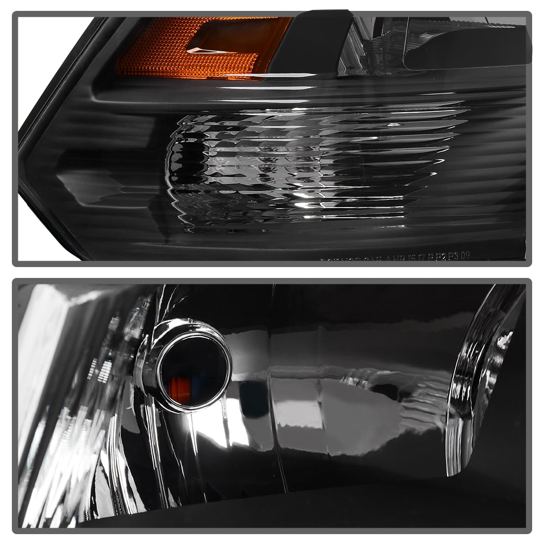 RVNI Quad Style Headlights Assembly for 2009-2018 Dodge Ram 1500 2500 3500 Black
