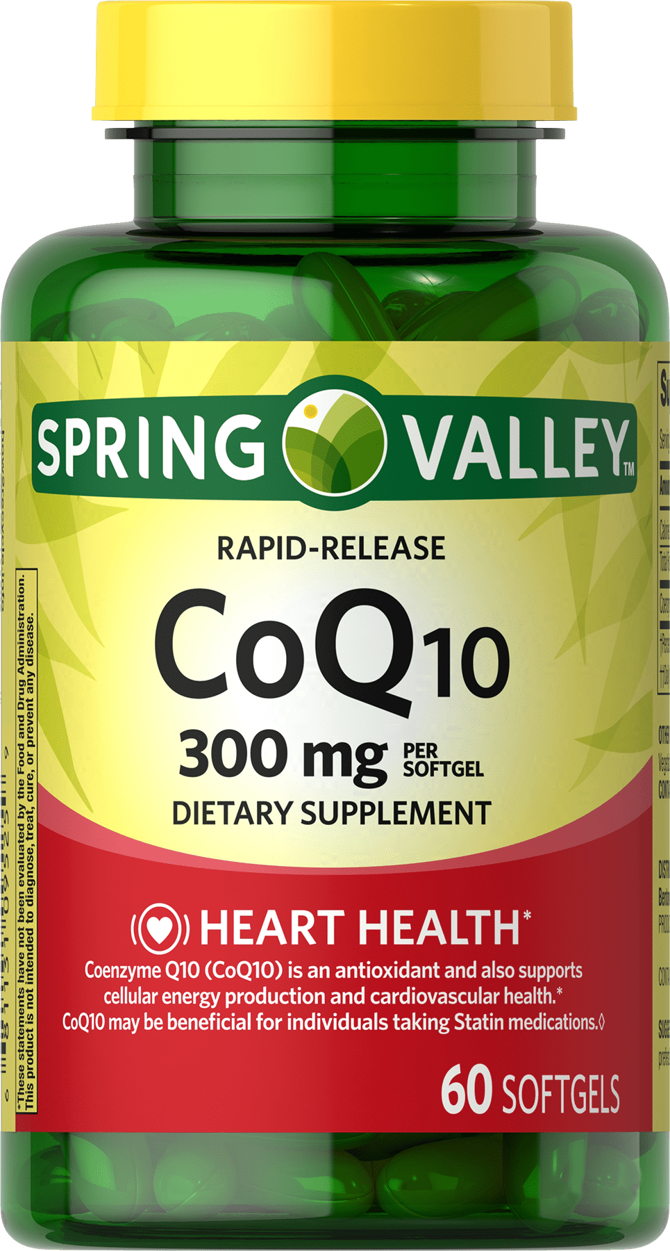 Spring Valley Rapid-Release CoQ10 Softgels, 300 mg, 60 count - Walmart.com