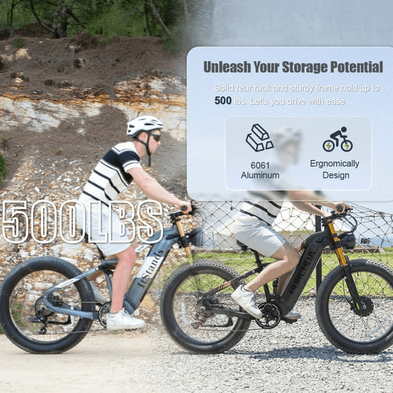Dual Motors AWD 3000W Electric Bike for Adult 26'', UL2849 48V 30AH Removable Battery E-mountain bike 4.0 Fat Tire up to 35MPH&120Miles Long Range Off-road Ebike Beach Dual Hydraulic&Brakes E-Bicycle