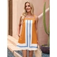 thumbnail image 2 of Women'S Striped Mini Dress Boho Shoulder Strap Sundress Summer Cover Up Dress for Beach Orange Color XL, 2 of 7