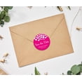 thumbnail image 2 of Darling Souvenir Round 45 Pieces Hearts Save The Date Stickers Wedding Personalized Bride Groom Names And Date Envelope Seals - Fuchsia Pink, 2 of 4