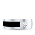 thumbnail image 4 of Rosec Jewels Promise Band Ring with Certified Moissanite and Black Enamel - 0.25 CT, 925 Sterling Silver, US 11.00, 4 of 8
