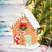 Resin Christmas Gingerbread House Handmade for Living Room Office Fireplace
