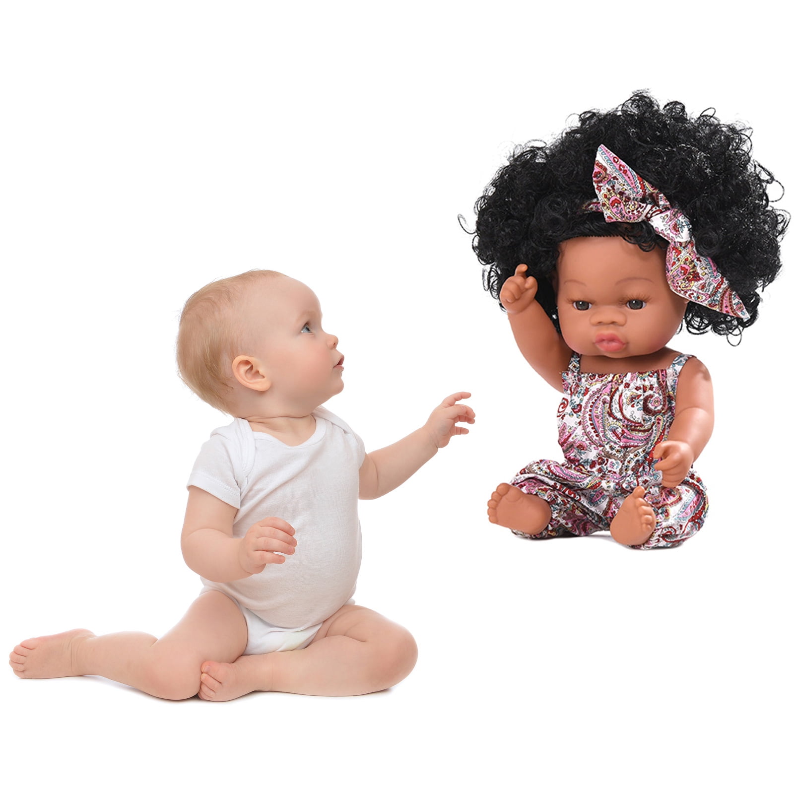 35cm Realistic Doll Soft Vinyl Toddler Babies Lifelike Sitting Curls Princess African Girl Toy KYSA Realistic Dolls 35cm Realistic Doll Soft Vinyl Toddler Babies Lifelike Sitting Curls Princess African Girl Toy KYSA Realistic Dolls