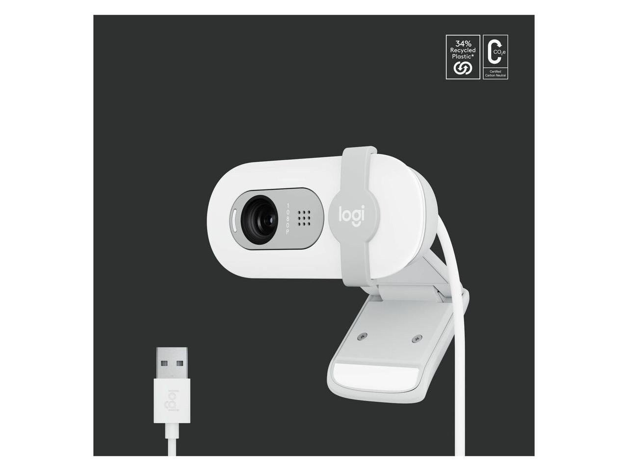 Logitech Brio 100 Full HD Webcam for Meetings and Streaming - Off-White