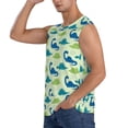 thumbnail image 3 of Bixox Men's Cute Dinosaur Blue Green Printed Shirt Sleeveless Fitness Tank Top-XX-Large, 3 of 7