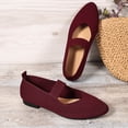 thumbnail image 3 of GERsome Women's Knit Ballet Flats Pointy Closed Toe Slip On Dress Shoes for Casual Work Walking, Red Size 7, 3 of 8