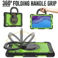 thumbnail image 4 of TECH CIRCLE Case for Lenovo Smart Tab M10 HD (2nd Gen) (10.1") (Model TB-X306X) with [Screen Protector] - Drop Proof Protective Kickstand Case Portable Handle Sturdy Rugged Cover, Black+Green, 4 of 8