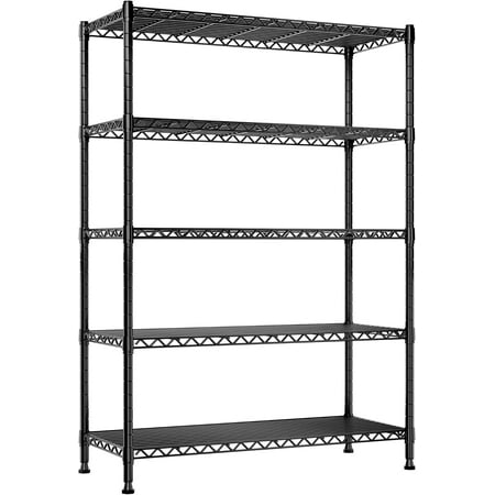 

REIBII 5-Tier Wire Shelving Storage Racks Metal Shelves for Storage 71’’H Adjustable Garage Storage Rack Heavy Duty Storage Pantry Shelf Kitchen Shelf 71’’H X35.4’’W X13.7’’D