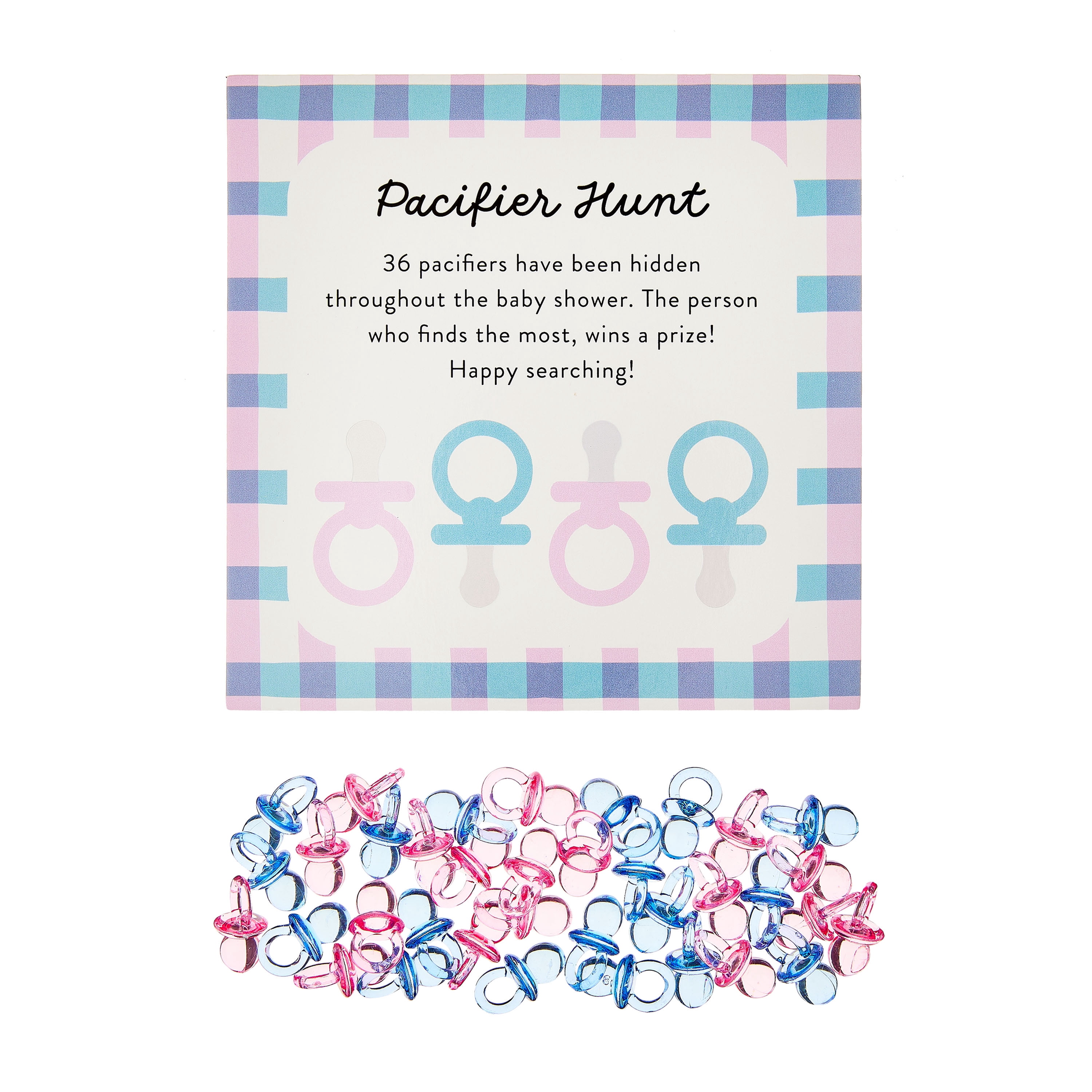 Blue and Pink Pacifier Hunt Baby Shower Game, by Way To Celebrate