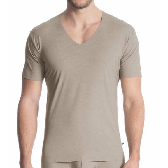 Men's Calida 14586 Fresh Cotton V-Neck T-Shirt (Bronze S)