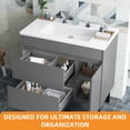 thumbnail image 4 of Craftian 37" Bathroom Vanity with Top Sink, Modern Free Standing Bathroom Storage Cabinet with Soft Close Door, Gray, 4 of 10