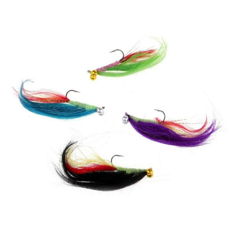 4pcs Dry Fly Lure Single Hook Various Colors Long Tail Fish