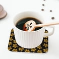 thumbnail image 5 of Honeii Maple Leaves With Leopard print Leather Coaster Set of 4, ideal for safeguarding your furniture from drinks spills and effortless cleanup-Square, 5 of 6
