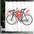 thumbnail image 4 of Ambesonne Hipster Shower Curtain, Love Heart and Drops, 69"Wx70"L, Orange Black, 4 of 5