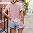 thumbnail image 4 of Workout Tops for Women Womens T-shirt Solid Short Sleeve Blouses V Neck Pleated Soft Tunic Tops, 4 of 4