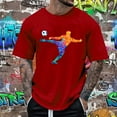 thumbnail image 5 of LUOGENLI T-shirts pour Hommes T-shirts d'Été de Rue Extérieure à Manches Courtes Col Rond t-Shirt de Football Violent T-Shirt de Tir T-shirts Hommes Blanc Pâques Rouge G, 5 of 5