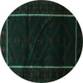 thumbnail image 1 of Ahgly Company Machine Washable Indoor Round Persian Turquoise Blue Traditional Area Rugs, 3' Round, 1 of 4