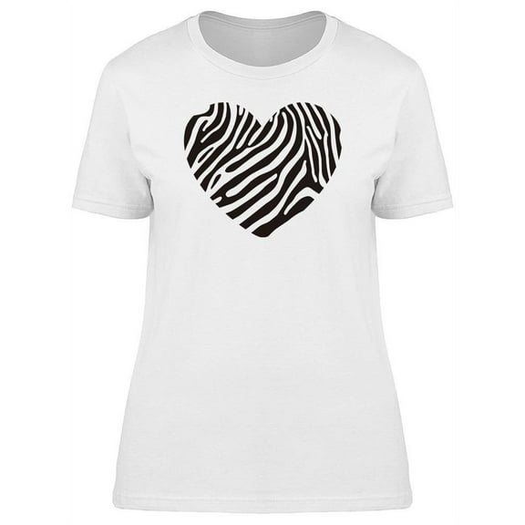 Heart Shape With Zebra Print T-Shirt Women -Image by Shutterstock, Female Large