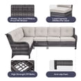 thumbnail image 5 of Gymojoy 2-Piece Outdoor Patio Furniture Set, L-Shaped Sectional Sofa, All-Weather PE Wicker Rattan Conversation Set,Gray/Beige, 5 of 6