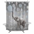 thumbnail image 2 of Elephant Bubbles Shower Curtain for Bathroom Decor, Vintage Abstract Elephant Blowing Bubbles Grey Waterproof Fabric Shower Curtain, 36"x78" Set with 12 Hooks, 2 of 9