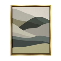 Stupell Industries Abstract Alternating Hills Landscape Painting Gold Floater Framed Canvas Art Print Wall Art, 25 x 31