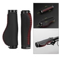 thumbnail image 4 of Puños de bicicleta de cuero ergonómicos Puños de bicicleta de montaña con absorción de impactos Puños de bicicleta antideslizantes Bloqueo de metal Negro y rojo Macarena Puños de manillar de bicicleta, 4 of 8