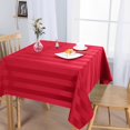 thumbnail image 2 of Striped Square Tablecloth Beige - Stainproof, Spillproof and Waterproof Washable Polyester Fabric 4 ft Table Cloth for Outdoor Picnic and Banquet, 54 x 54 Inch, 2 of 15