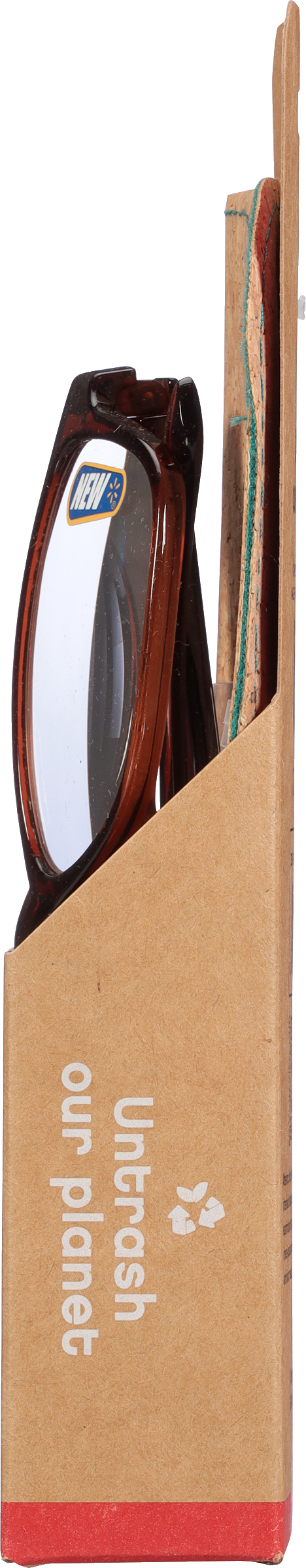 B.E Bio Eyes Mens Rectangular Reading Glasses Made from Recycled Plastic Zera +3.00 in Brown