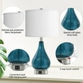 thumbnail image 4 of Partphoner 22.5" Blue Cracked Glass Bedroom Table Lamp for Set of 2, Touch Control 3 Way Dimmable, 4 of 6