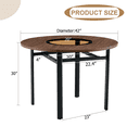 thumbnail image 4 of Tcbosik Modern Dining Table with MDF and Glass Top, 42 Inch Round Table with Glass Shelf, Kitchen Table for Living Room, Easy Assembly, Wood Color, 4 of 9