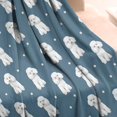 thumbnail image 3 of Poodle Dog and Footprint Blanket,Comfortable Soft Lamb Wool Throw Blanket,All Season,Warm Lightweight Blankets for Sofa Bed Couch Living Room Chair,50"x60", 3 of 4