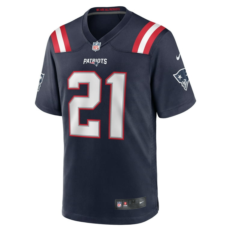 Men's Nike Jaylinn Hawkins Navy New England Patriots Game Jersey