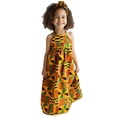 thumbnail image 2 of Girls Party Dress Toddler Baby African Print Off Shoulder Hair Band Dress Casual Dress for Girl 18-24 Months, 2 of 8