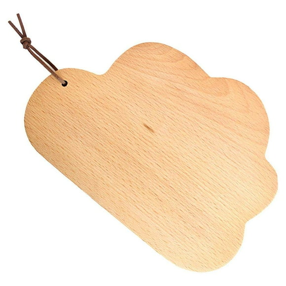 Enqiretly Cloud-shaped Chopping Board Wooden Food Tray with Hanging Hole Japanese-style Serving Tray for Home Kitchen Bakery Cake Shop