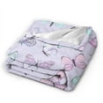 thumbnail image 2 of Kll Fleece Blanket Plush Throw Blanket Purple Butterfly,Soft Fuzzy Cozy Flannel Blanket For Couch Sofa Bed.(40"X30"), 2 of 9