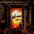 thumbnail image 5 of BEIPEGIN Halloween Door Decoration Happy Halloween Door Cover, Large Fabric Halloween Party Decorations Door Cover for Front Door Porch Wall Decoration Halloween Party Supplies, 5.9x2.9 Feet, 5 of 9